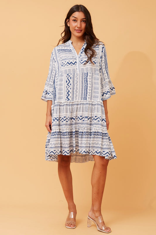 WANYA AZTEC BOHO SHORT DRESS