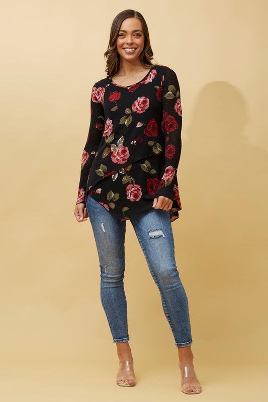 BOBBI FLORAL DOUBLE LAYERED TOP