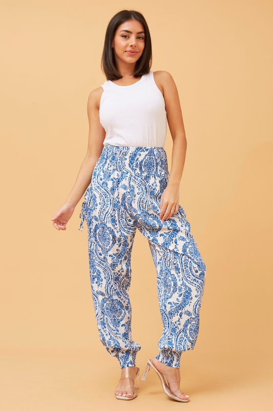 PAISLEY PRINT HAREM PANTS