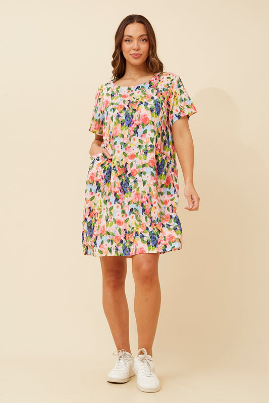 VINE BOTANICAL PRINT SHIFT DRESS