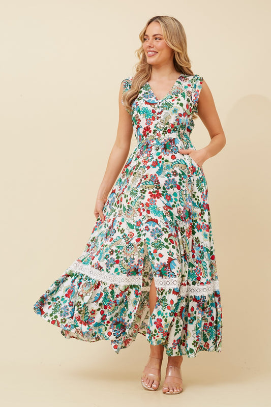 MOROCCO BOTANICAL PRINT DRESS