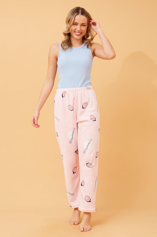 LEE STRAWBERRY PRINT PLUSH PYJAMA PANTS