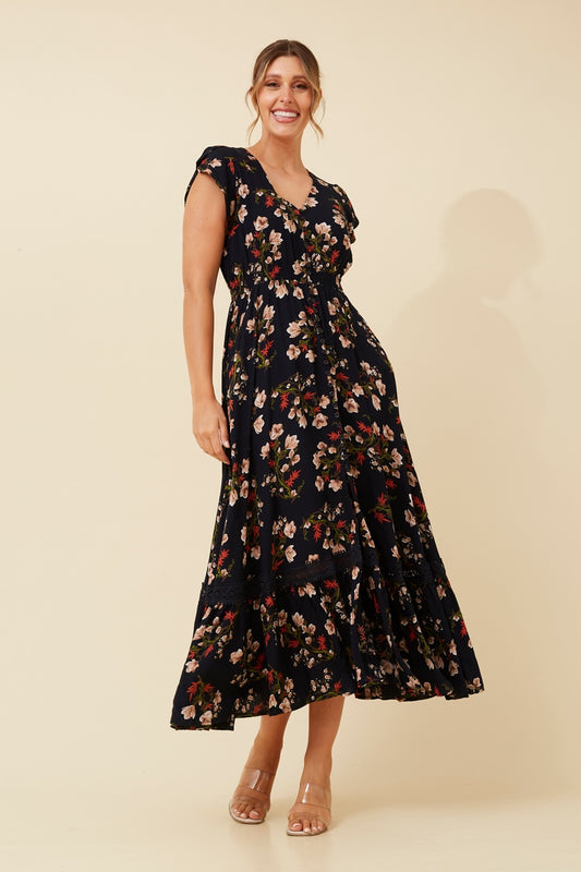 MOROCCO FLORAL MAXI DRESS