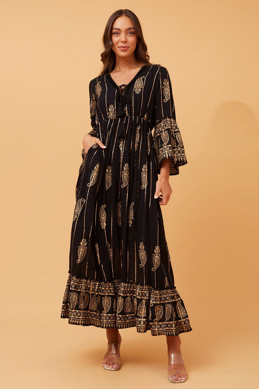 NIGELLA PAISLEY BOHO MAXI DRESS