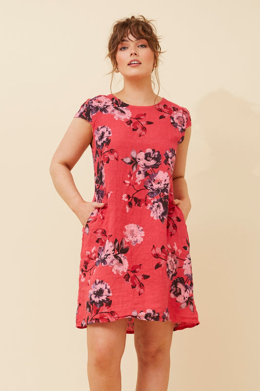 SISLEY FLORAL LINEN DRESS