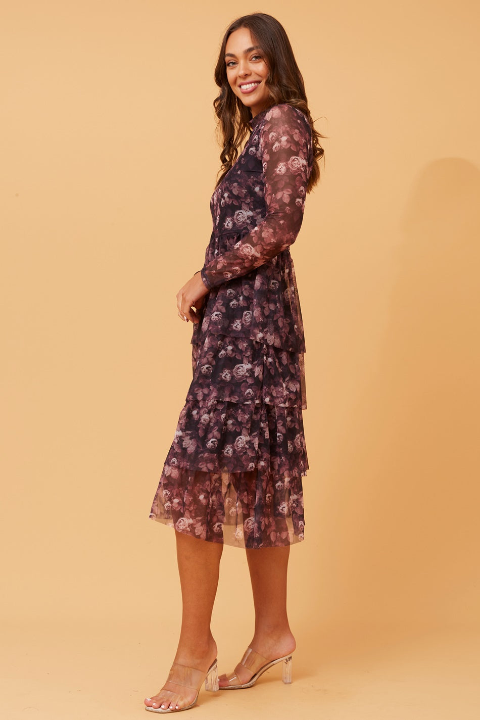 AUDRA FLORAL TIERED DRESS