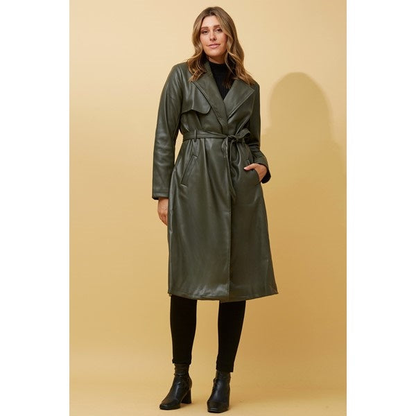 CARTIA FAUX LEATHER COAT