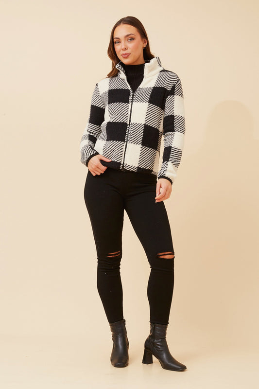 LYN CHECK TEDDY JACKET