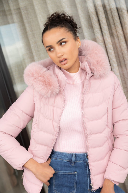 HUA FAUX FUR PUFFER JACKET