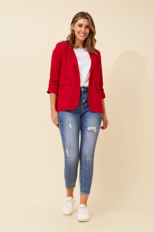 NOVELLA LINEN BLEND BLAZER