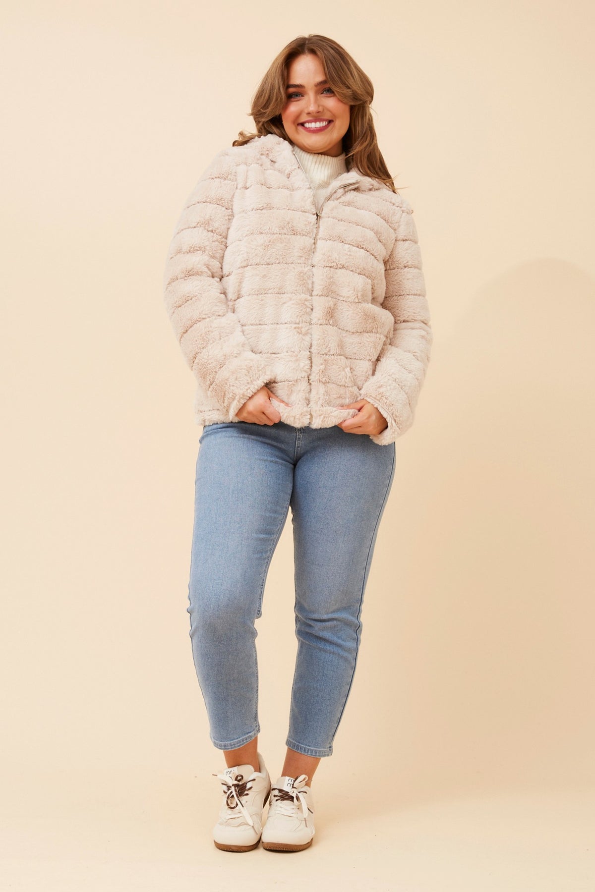 Juemi fur coat Fake Fur Switching Blouson Juemi