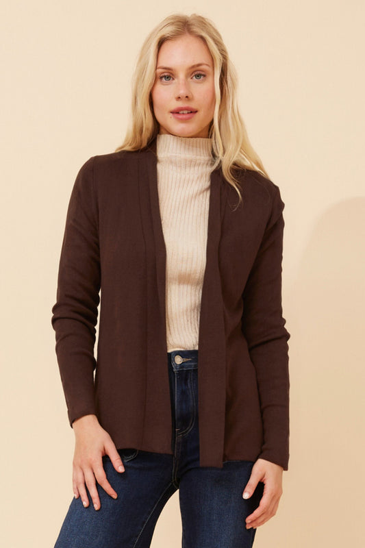 LARITA SOLID KNIT CARDIGAN