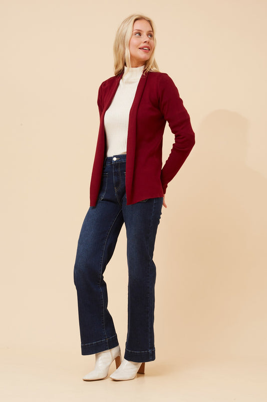 LARITA SOLID KNIT CARDIGAN