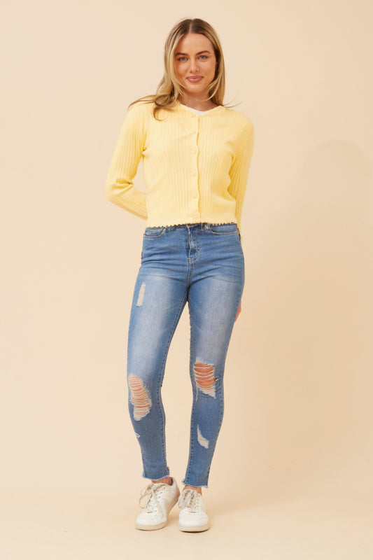 TENLEY SCALLOPED KNIT CARDIGAN