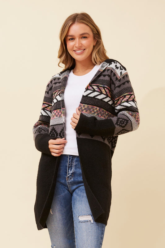 PHELIA JACQUARD KNIT CARDIGAN