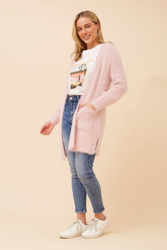 LEEZA EYELASH KNIT CARDIGAN