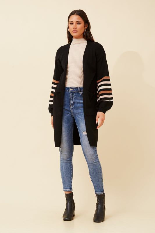 LUCIANA STRIPE KNIT CARDIGAN