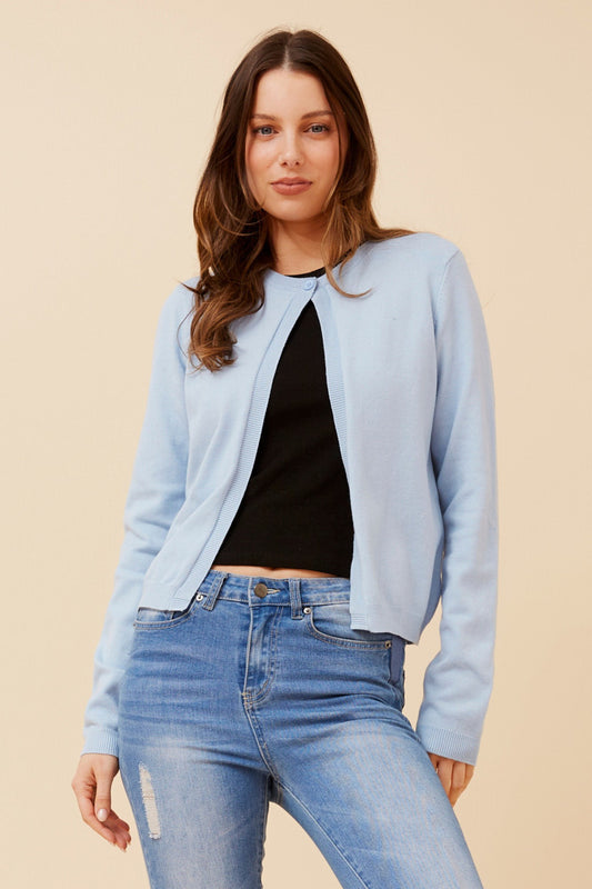 YALINA SOLID KNIT CARDIGAN