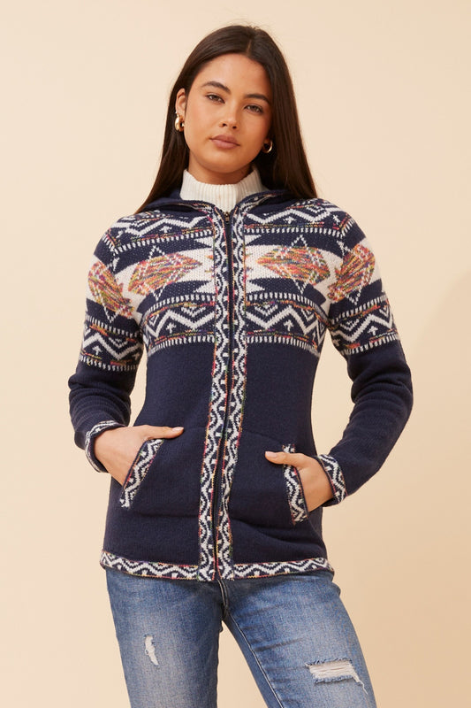 PERU JACQUARD KNIT CARDIGAN