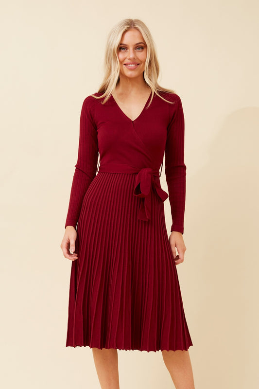 SANA PLEATED KNIT DRESS