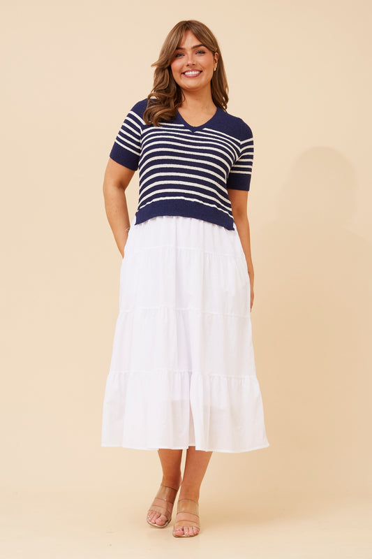 MAYLAH STRIPE PRINT TIERED DRESS