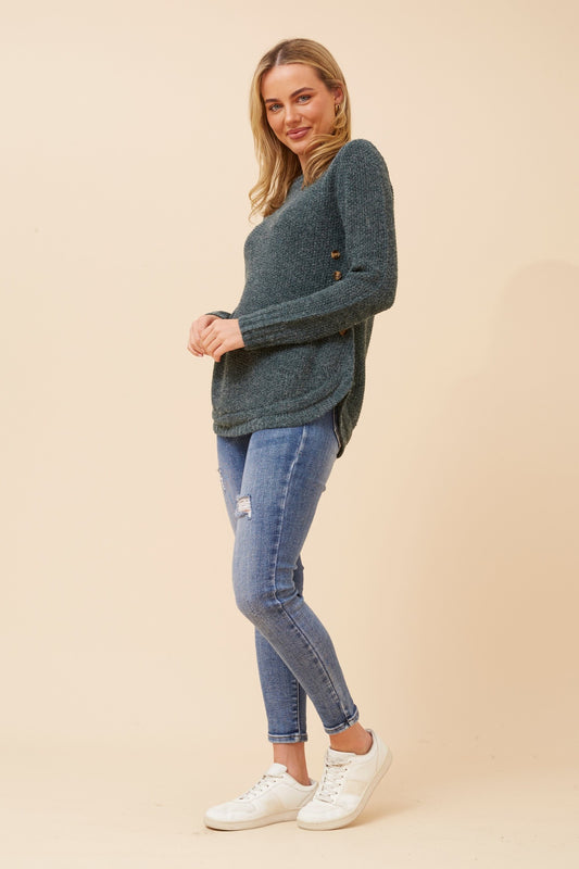 HILLARY BUTTON DETAIL KNIT JUMPER