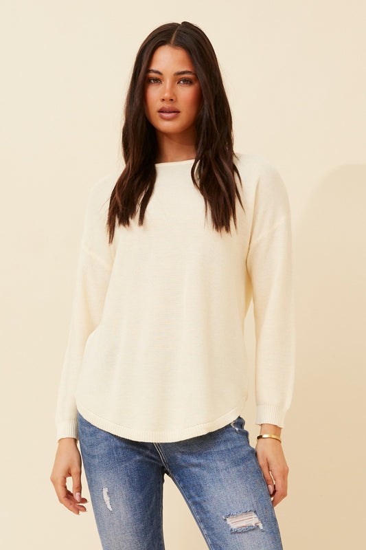 DARYLE SOLID KNIT PULLOVER