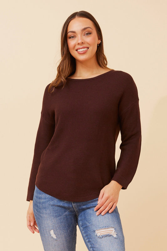 DARYLE SOLID KNIT PULLOVER
