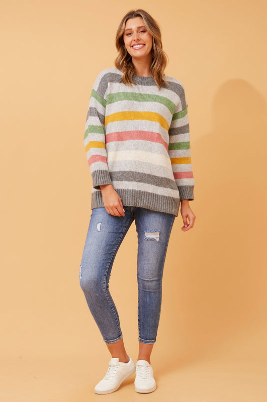 GAVIN STRIPE KNIT PULLOVER