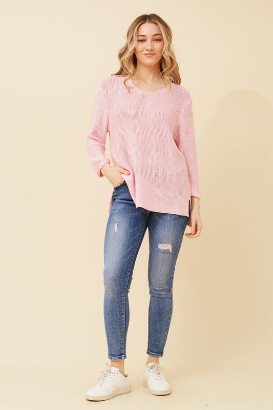 ROHANA SOLID KNIT PULLOVER