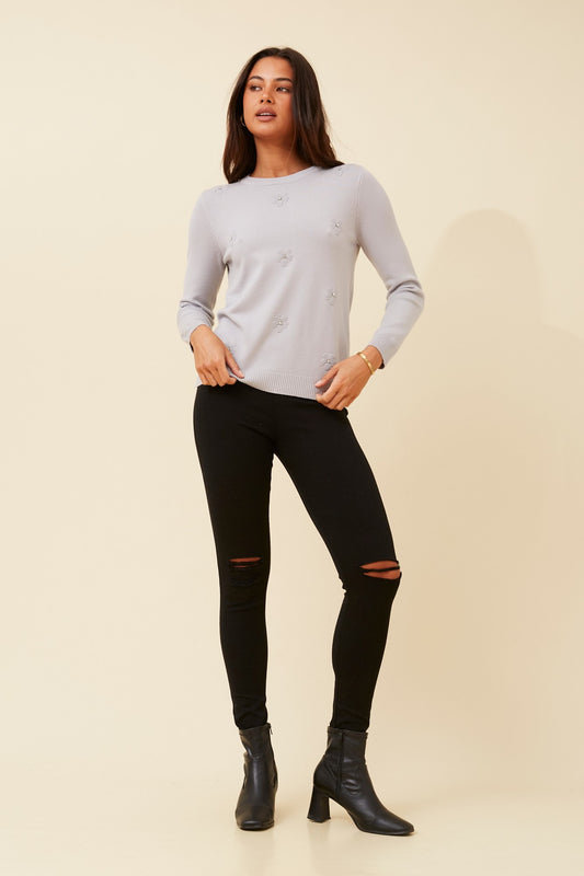 ANGIE DIAMANTE KNIT PULLOVER