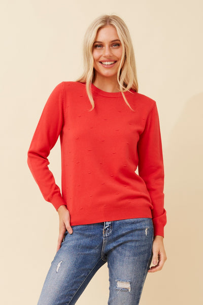 Angie polka dot knit pullover & Buy Online & Femme Connection