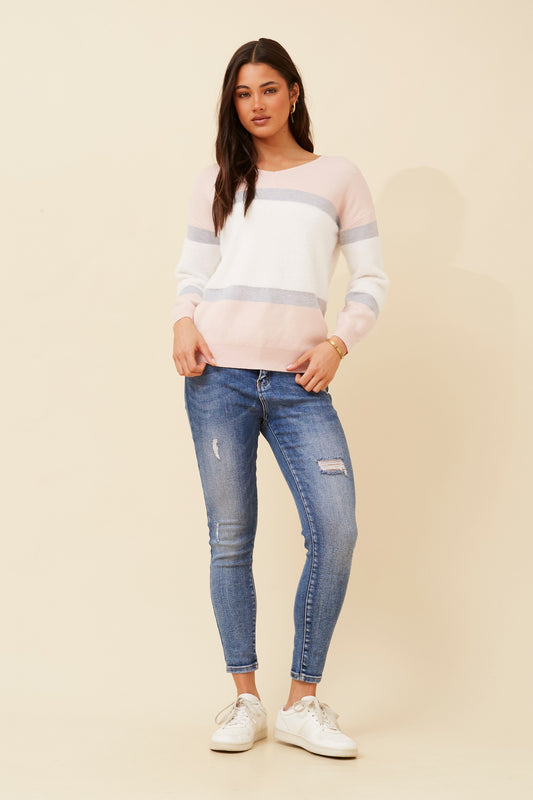 PALMA COLOURBLOCK KNIT PULLOVER