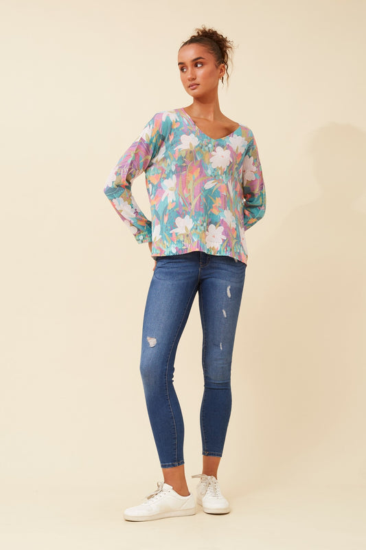 NEAVE FLORAL KNIT PULLOVER