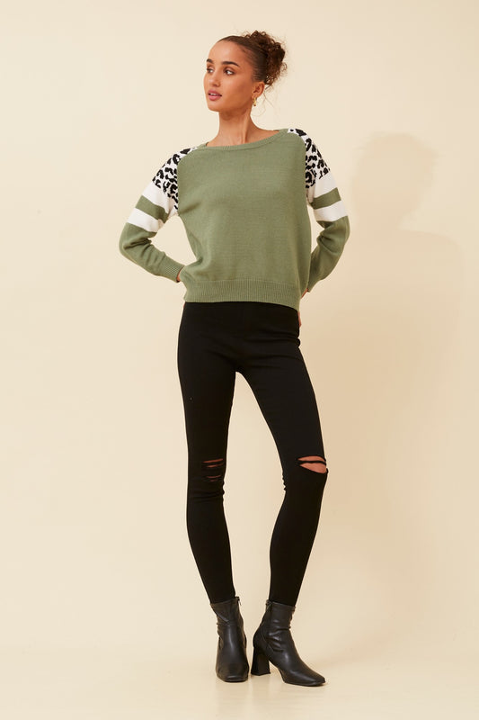 ZELLA ANIMAL PRINT KNIT JUMPER