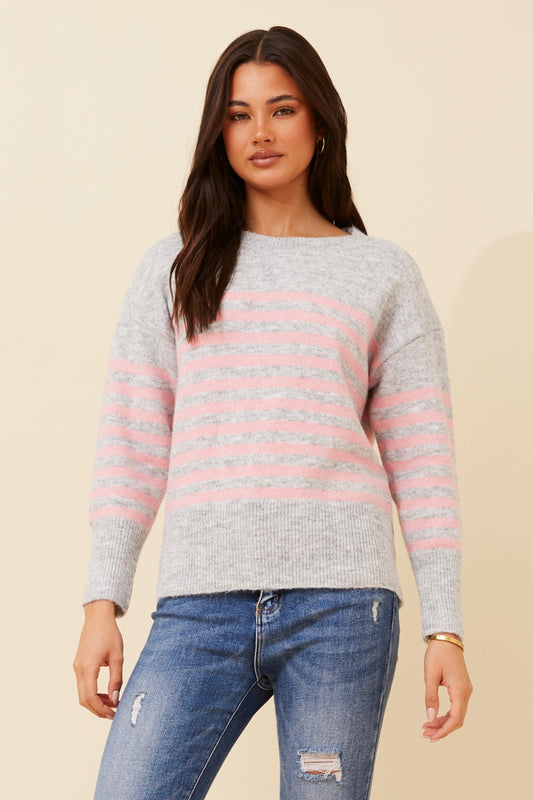 OLIVETTE STRIPE KNIT PULLOVER