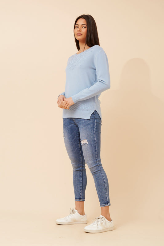 TERAH EMBELLISHED KNIT PULLOVER