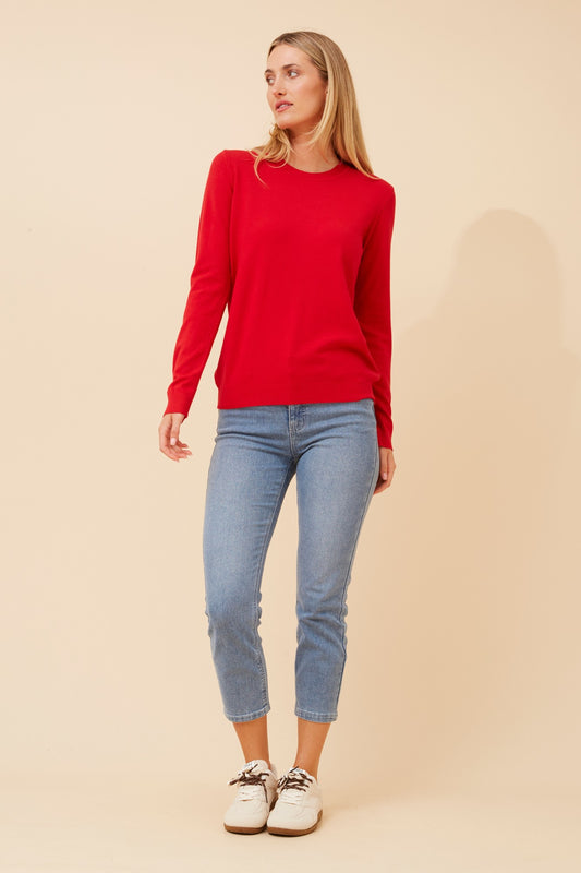 ANGIE SOLID KNIT PULLOVER