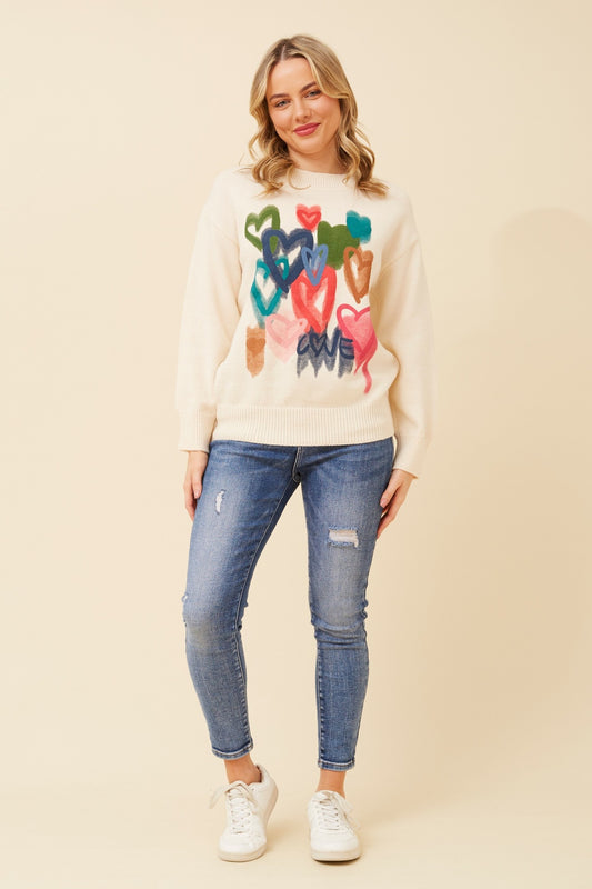 PASCALE HEART PRINT JUMPER