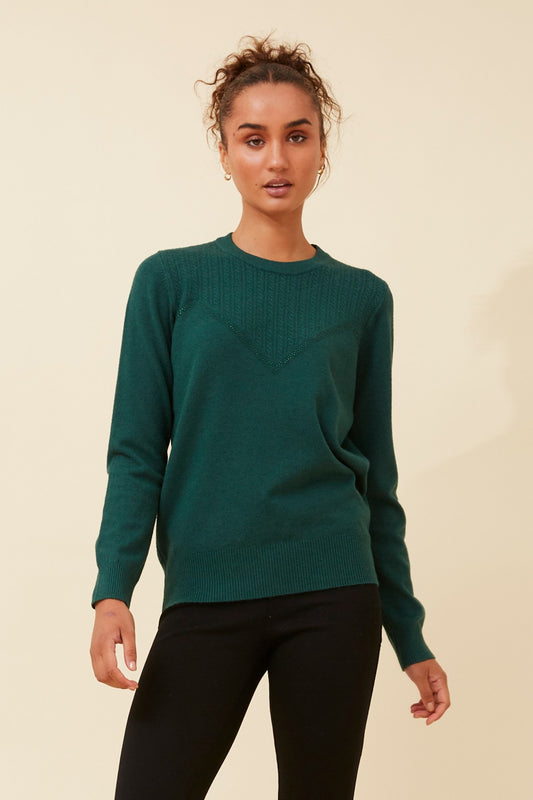 ANGIE DIAMANTE KNIT PULLOVER