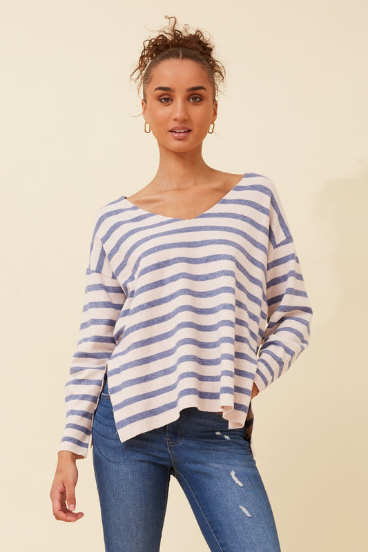 TALON STRIPE KNIT PULLOVER