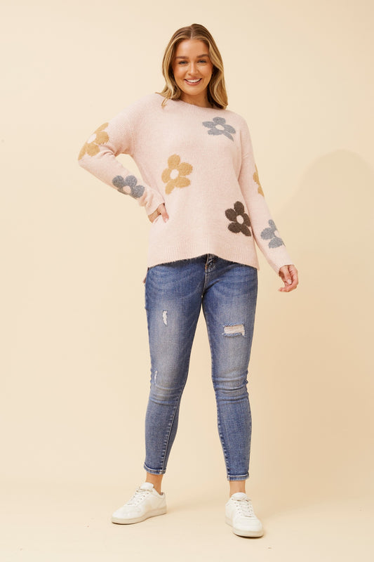 JOYLYN FLORAL KNIT PULLOVER