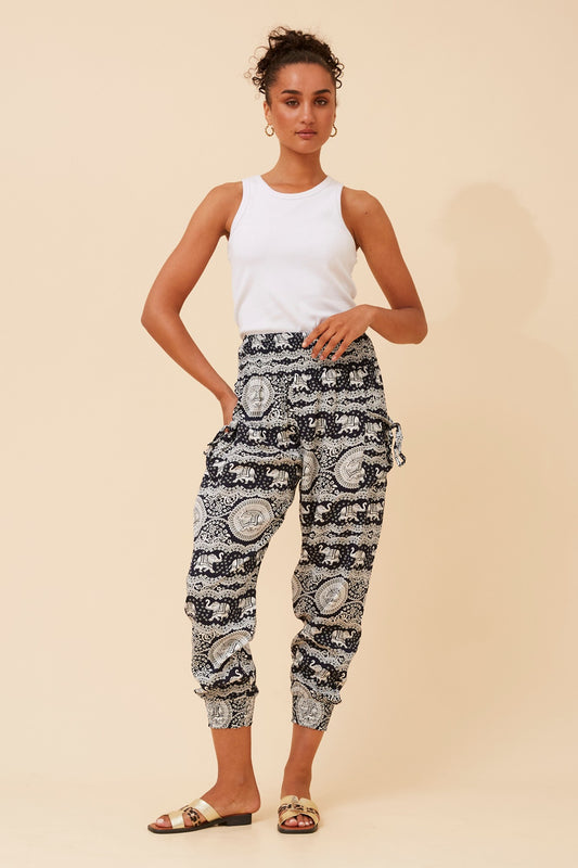 ELEPHANT PRINT HAREM PANTS