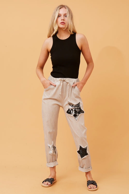 JANJA SEQUIN JOGGER PANTS