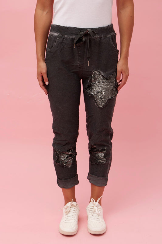 JANJA SEQUIN JOGGER PANTS