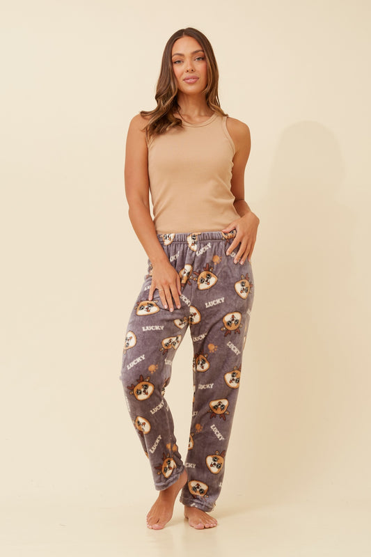 LEE REINDEER PRINT PLUSH PYJAMA PANTS