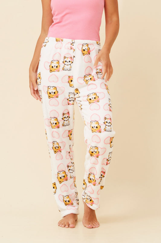 LEE CAT PRINT PLUSH PYJAMA PANTS