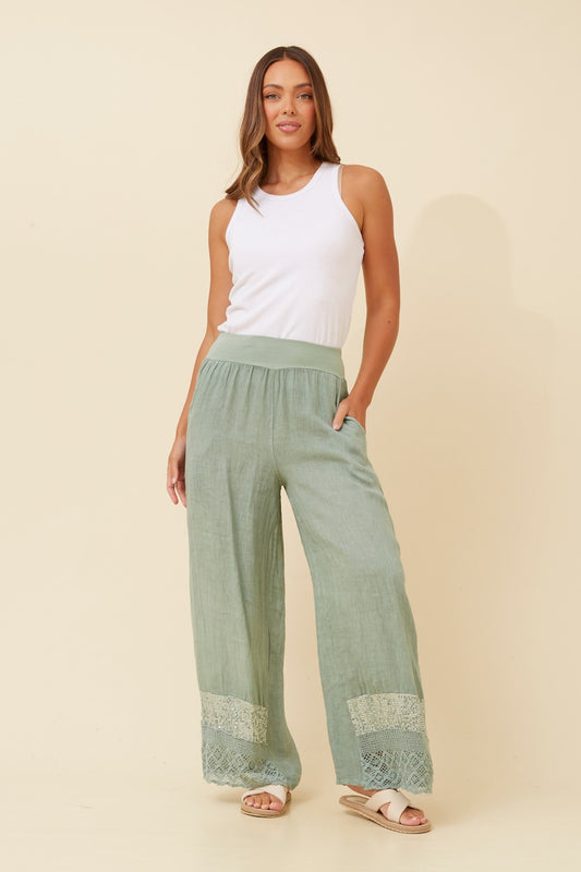 CIANI LINEN SEQUIN PANTS