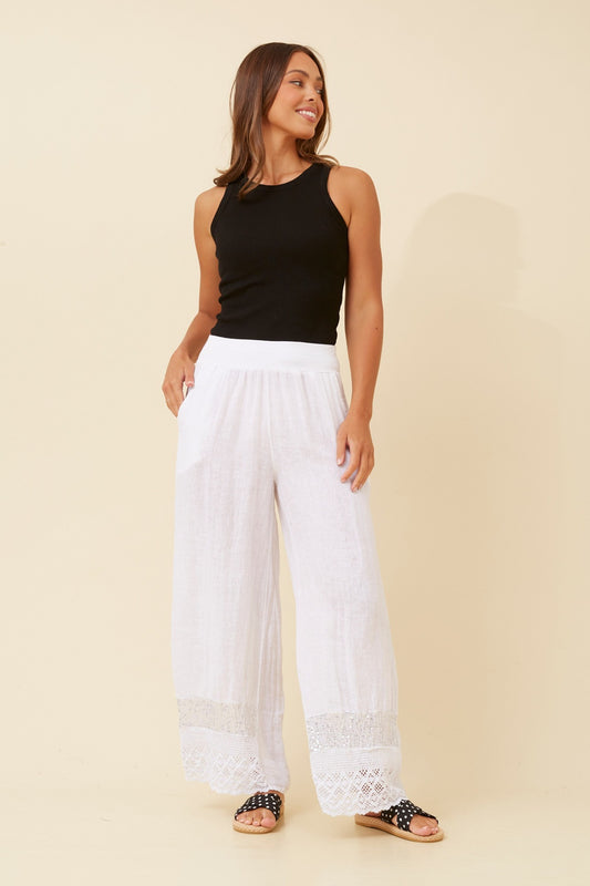 CIANI LINEN SEQUIN PANTS