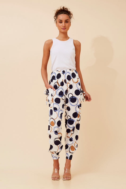 POLKA DOT PRINT HAREM PANTS